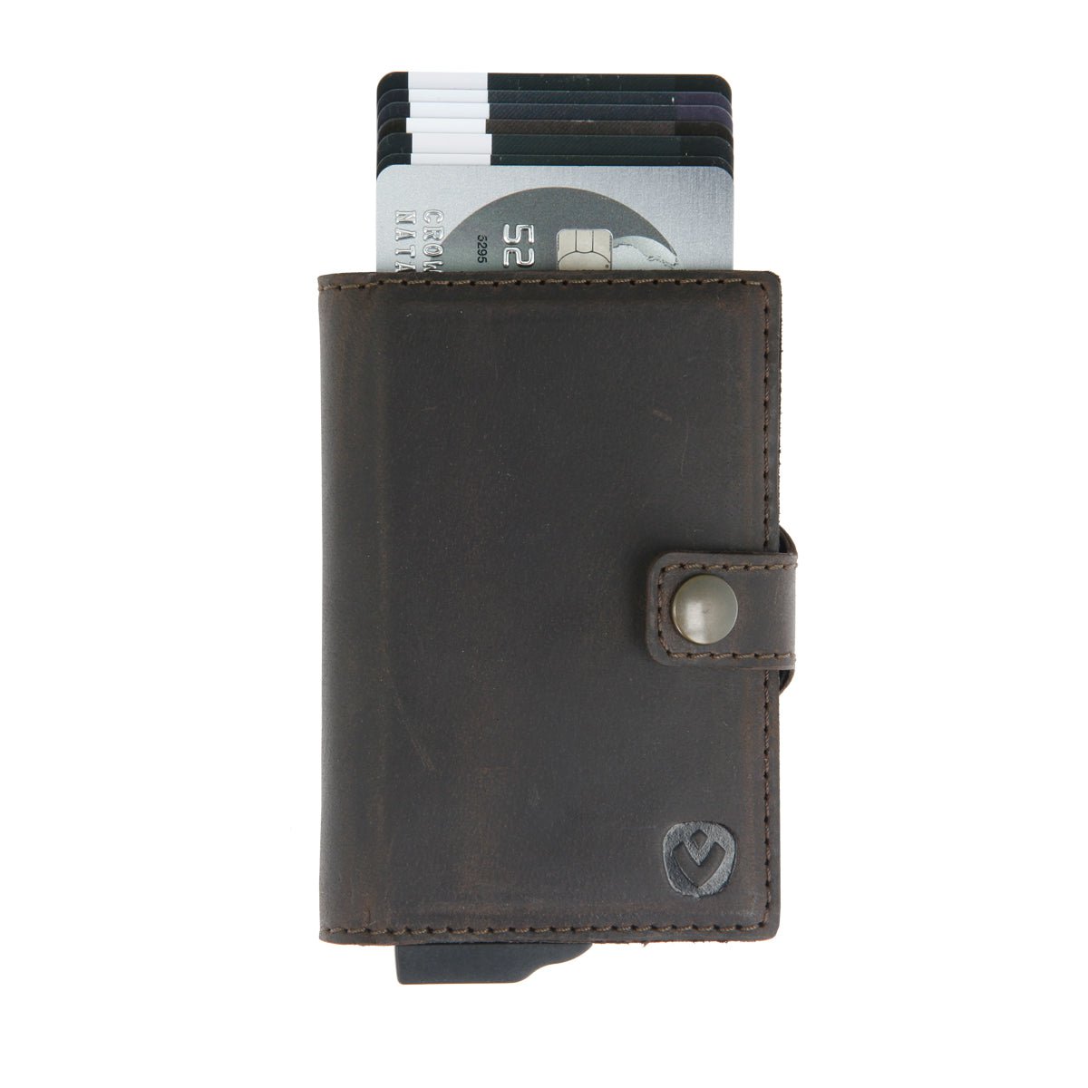 Card Case Plus Portefeuille Vintage Marron