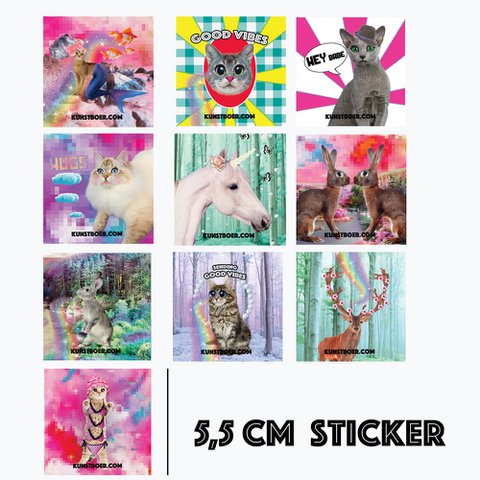 Sticker set 5.5 cm mixed 10 pieces