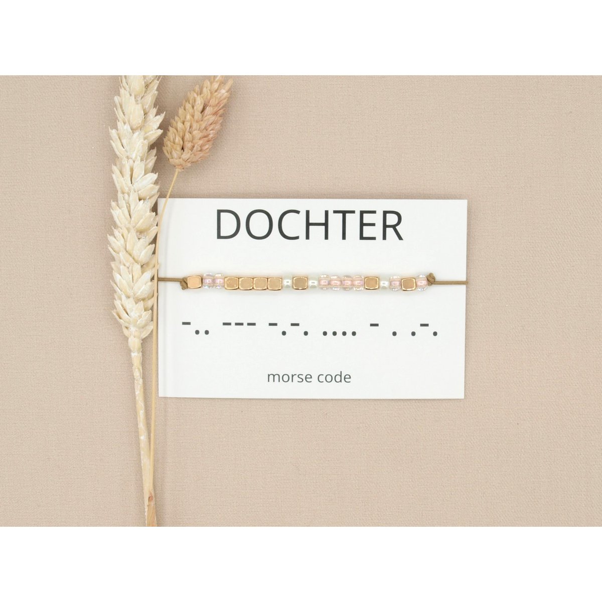 Morse code armband Dochter (zilver,rosé goud,goud)
