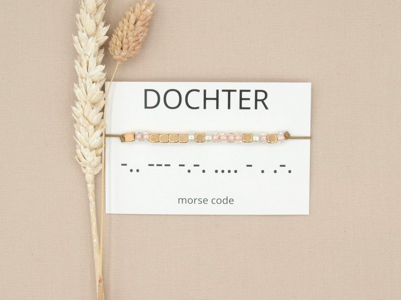 Morse code armband Dochter (zilver,rosé goud,goud)