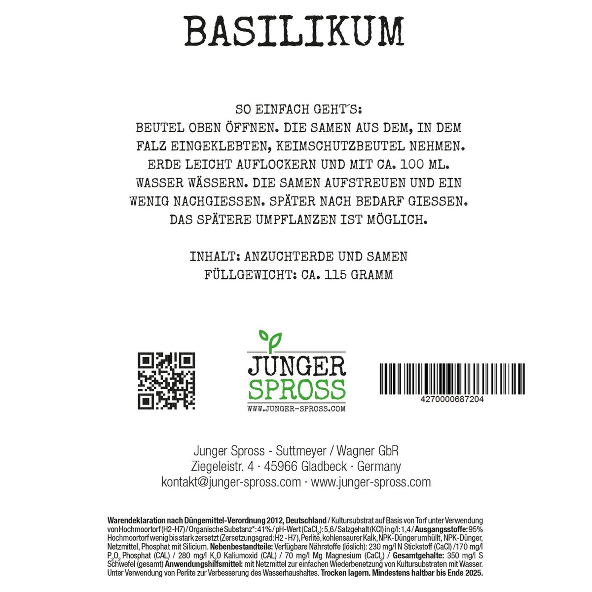 Willkommen! Auf gute Nachbarschaft (Basilikum)