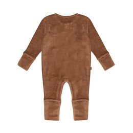F&D Velour Baby Onesie | Beaver Fur