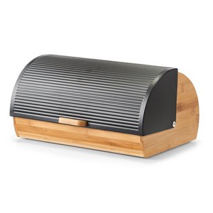 Bread bin, bamboo/metal