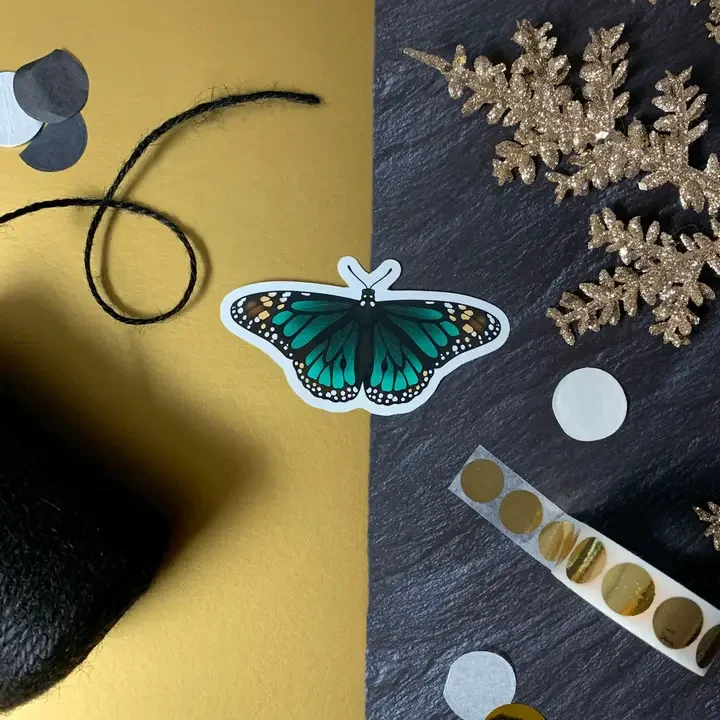 Turchese farfalla - adesivo