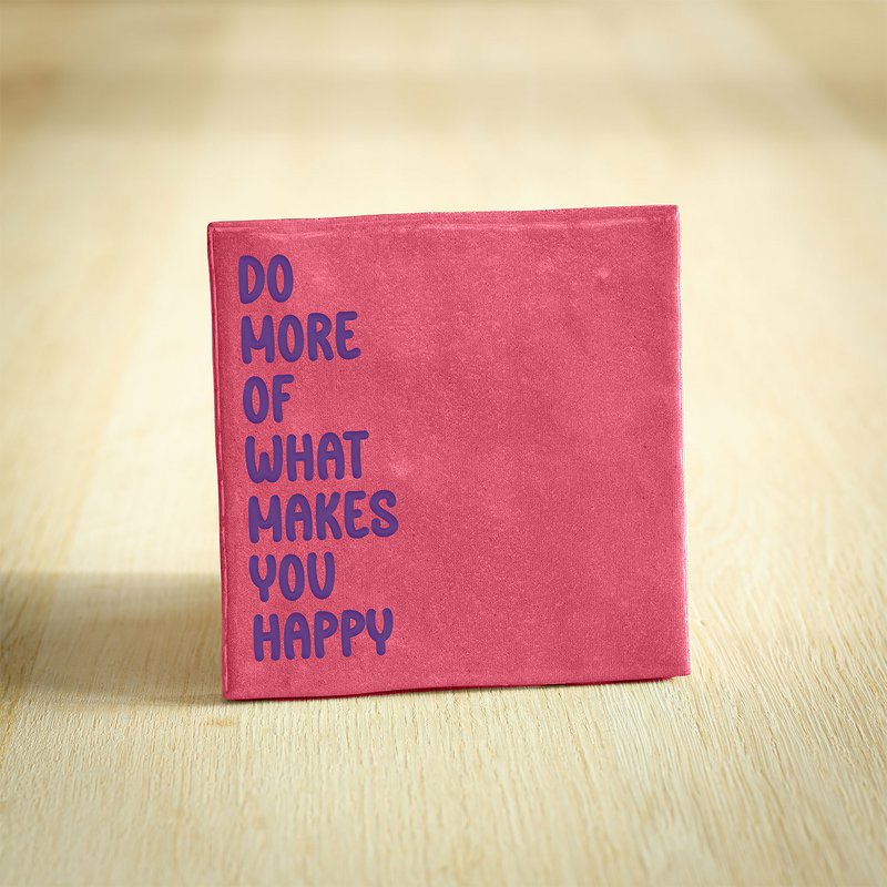 Tegeltje - Do more of what makes you happy | Donkerroze & Paars | 10x10cm