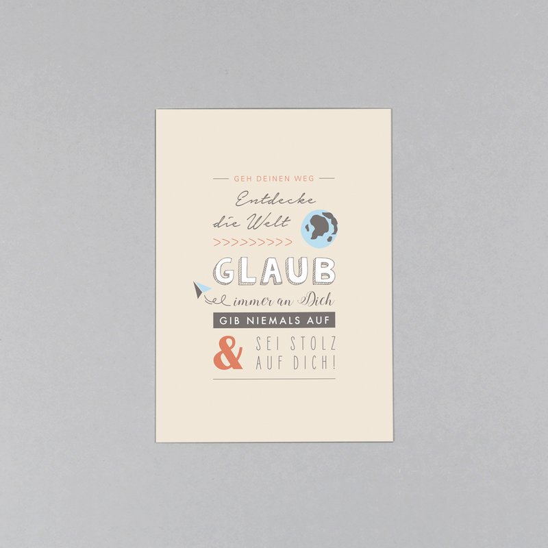 Postkarte Glaub an dich Robin