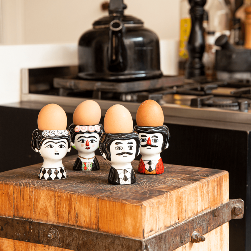 Kitsch Kitchen set egg cup Carlos & Marisol black/white