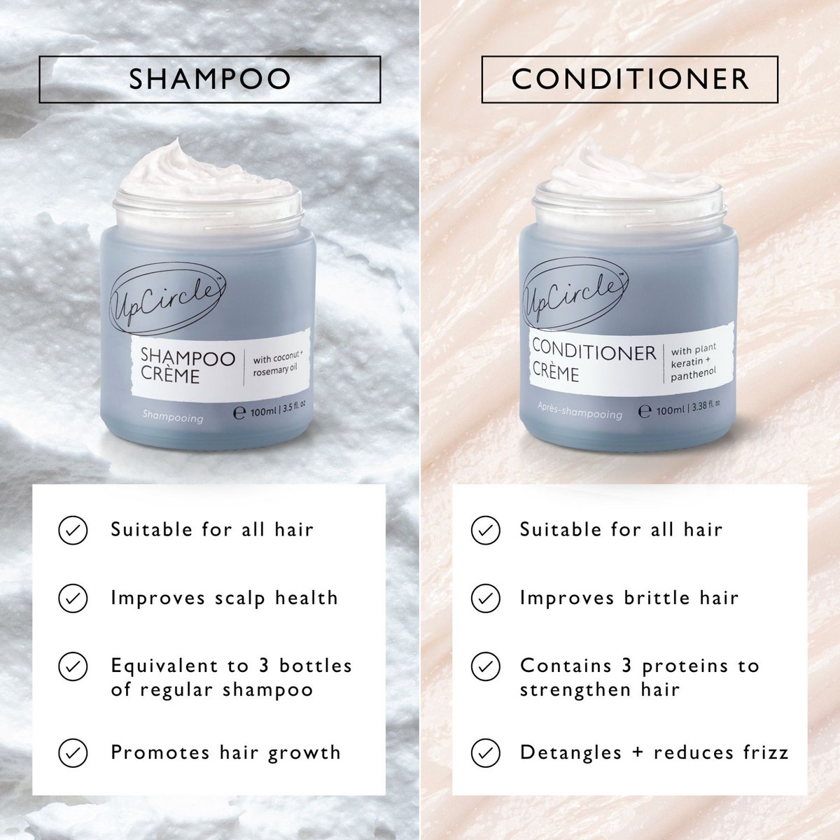 Vegan Natural Conditioner Crème - Plant Keratin + Panthenol