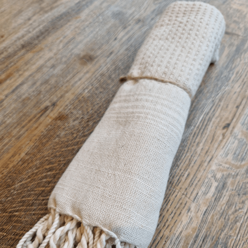 Toalla de mano Alya Linen Hammam, natural