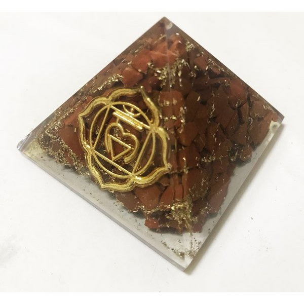 Orgonite Pyramid - Base Chakra Jasper 4cm