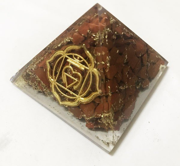 Orgonite Pyramid - Base Chakra Jasper 4cm