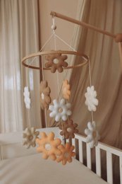 Handgemaakte Bloemen Muziekmobiel - Boxmobiel - Baby mobile - mobile wickeltisch
