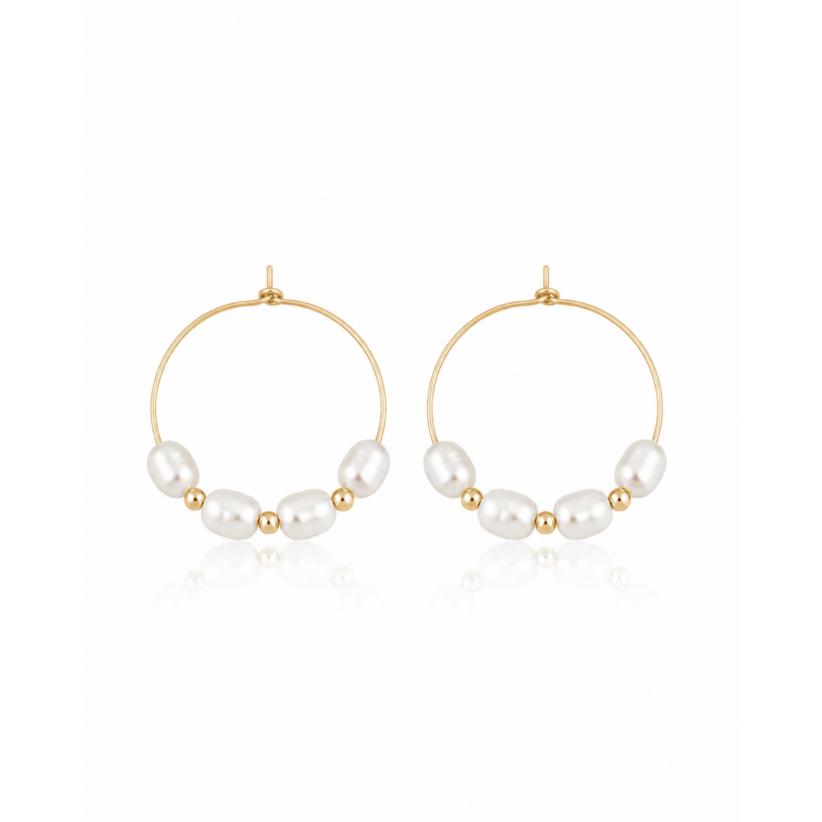 Cecile – Hoop earrings with river pearls