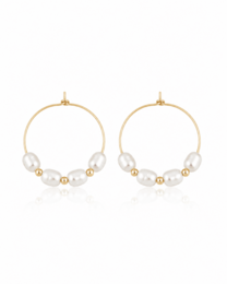 Cecile – Hoop earrings with river pearls