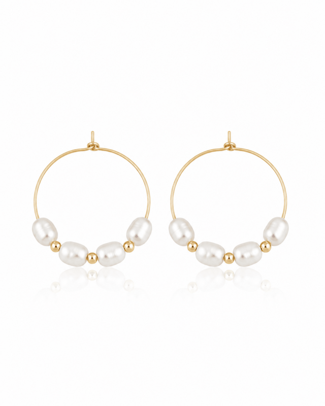 Cecile – Hoop earrings with river pearls