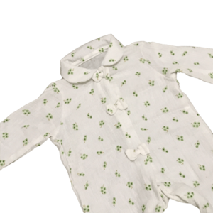 Baby tetra romper suit with bows and round collar