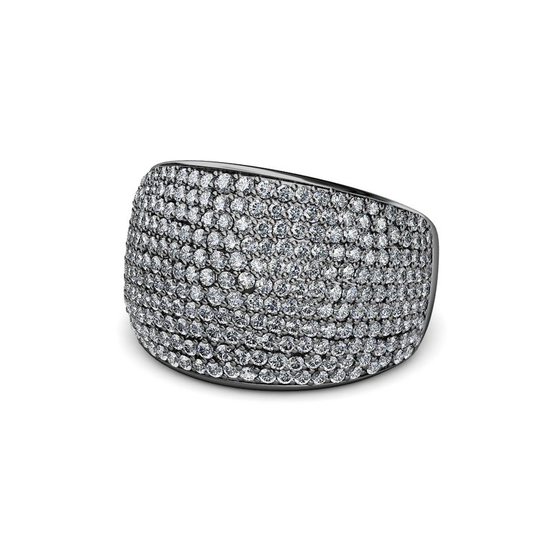 Bague Glamour Metal - Argenté et Gris Antracita