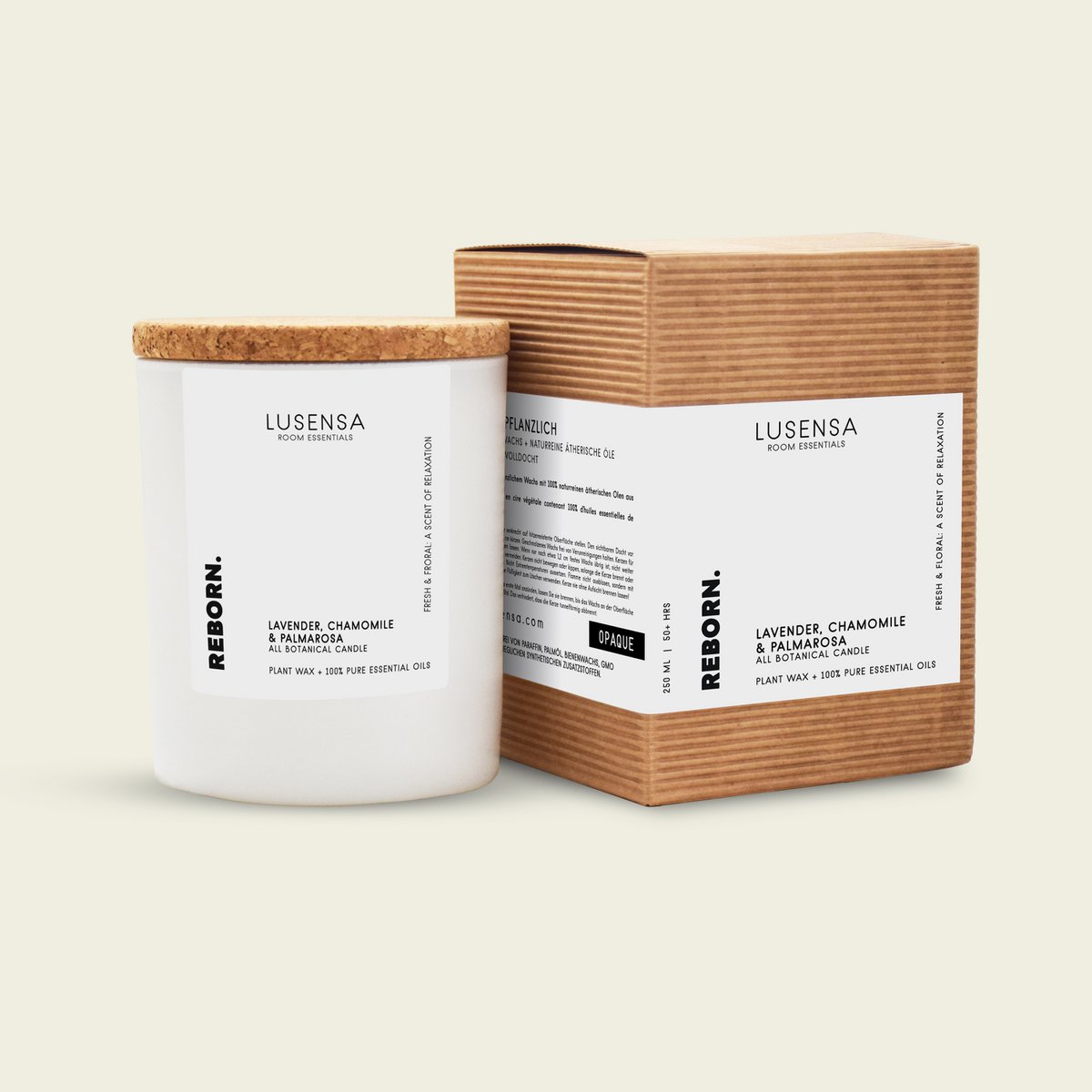 REBORN Vela perfumada | Fresco + Floral | 100% Aceites Esenciales