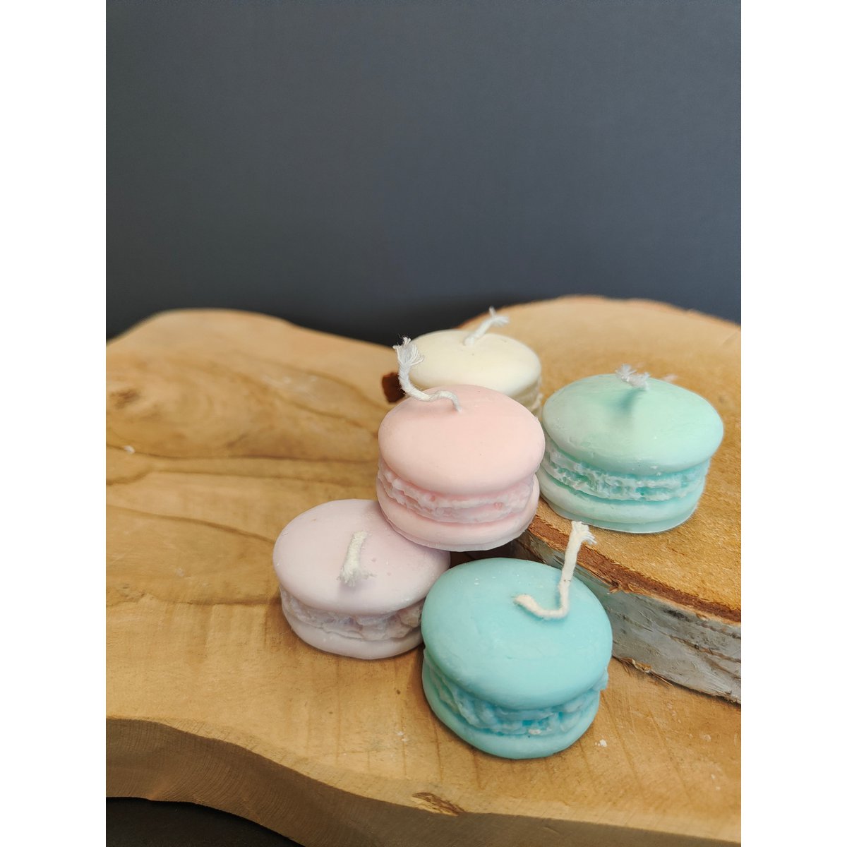 Set candele macarons - Set candele macarons da 5