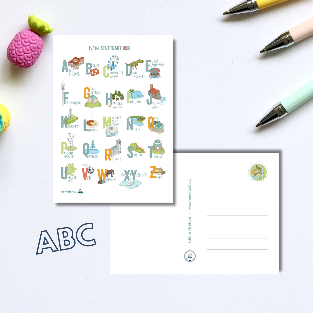 STUTTGART ABC-Postkarte