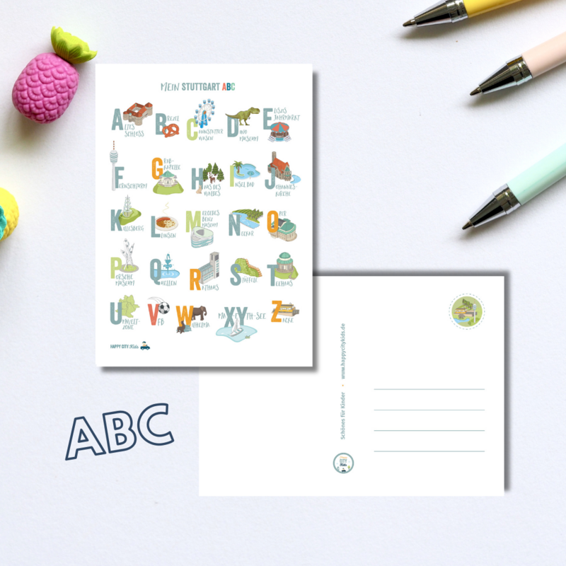 STUTTGART ABC-Postkarte