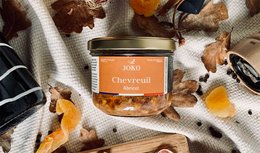 A savory venison terrine with sweet apricot, perfect for adding flavor to your meals. This condiment features a rich, earthy taste and a smooth texture.