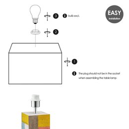 Home Sweet Home Table lamp Block - Tora Wooden base Lampshade anthracite