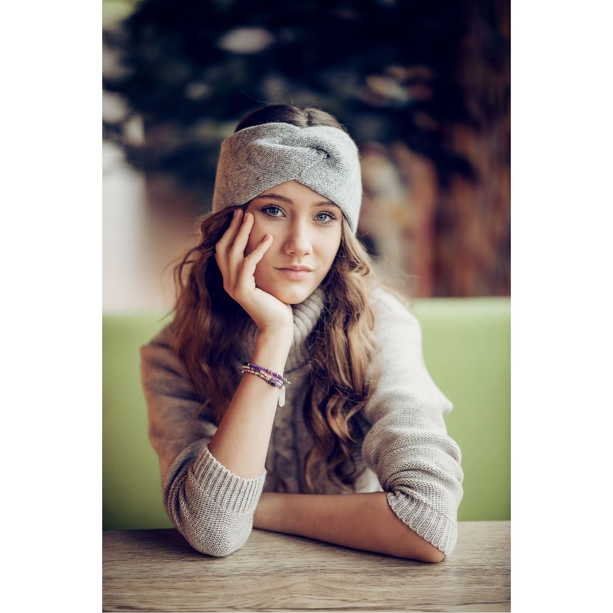 Bandeau en laine et alpaga COSTANZA - GRIS