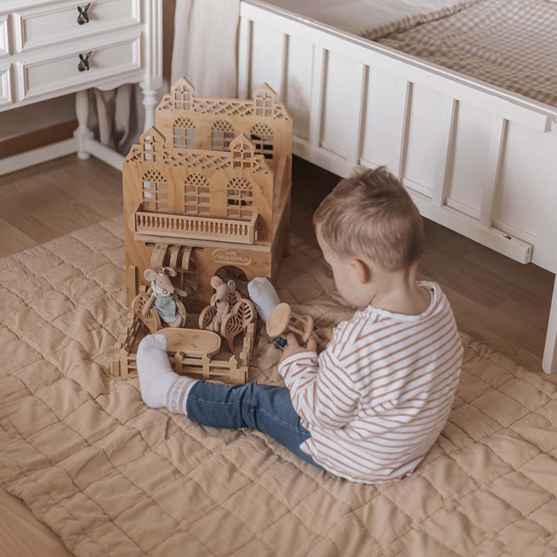 ANNA TERRACOTTA LAVE omkeerbare babyrustdeken
