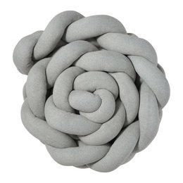 Bettumrandung grau geflochten gestrickt