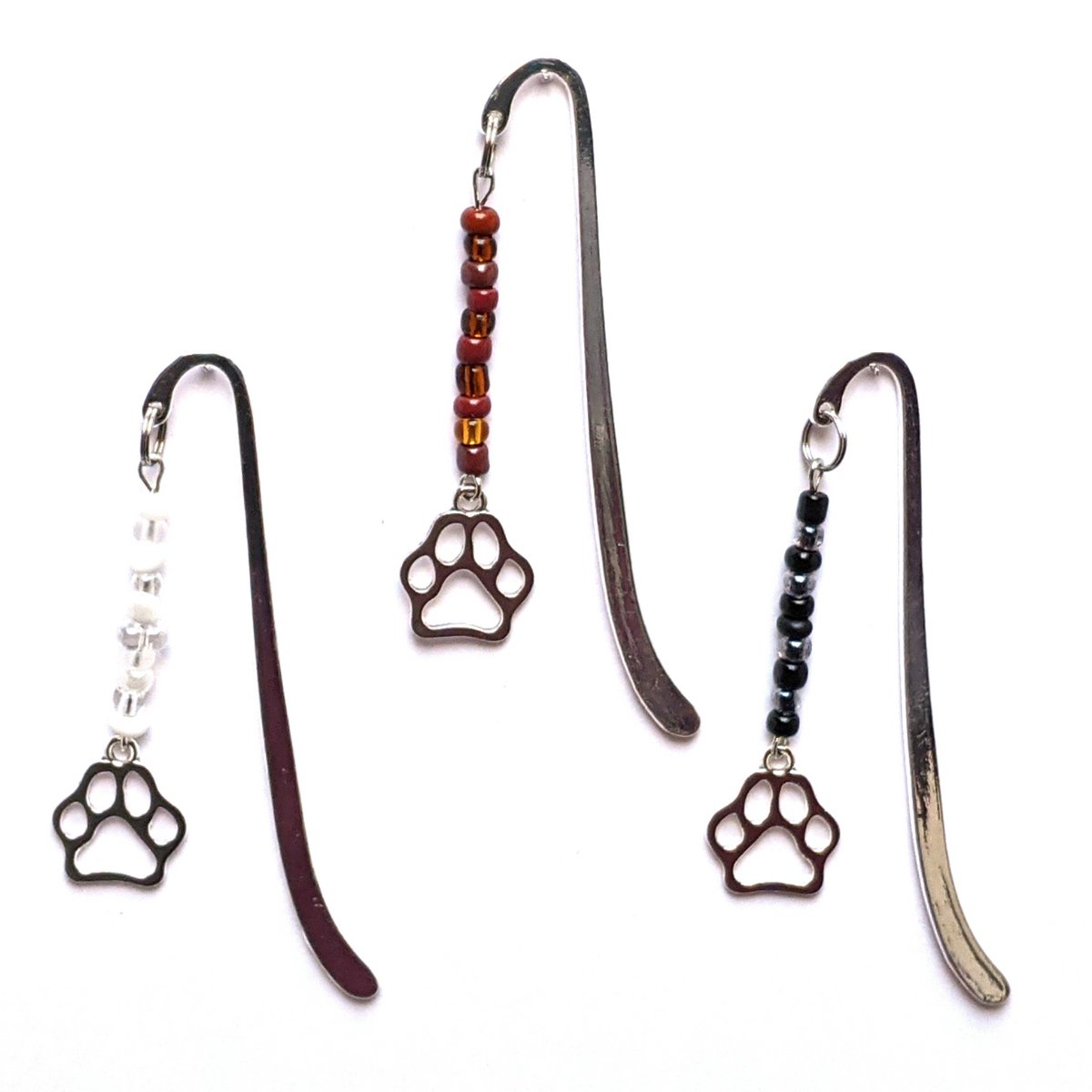 Boekenleggers "Paw Mix 4", set van 3, zilver