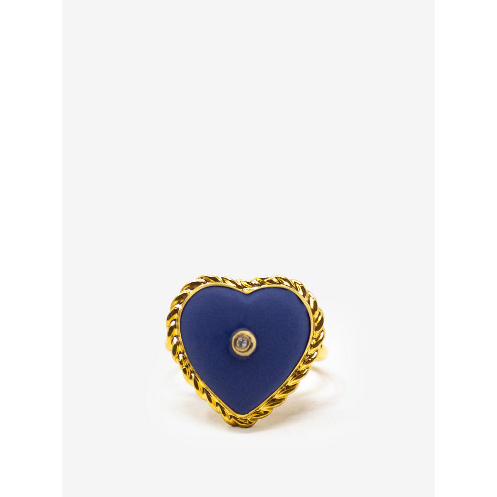 Lovelight vergulde stapelring met blauw hart