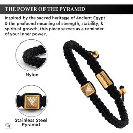 Men's Golden Pyramid Bracelet with Zircon