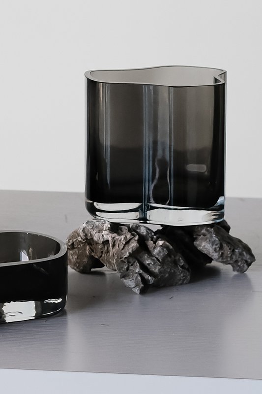 New modern design vase inspired by CORAL and Aalto, COR13 GRey