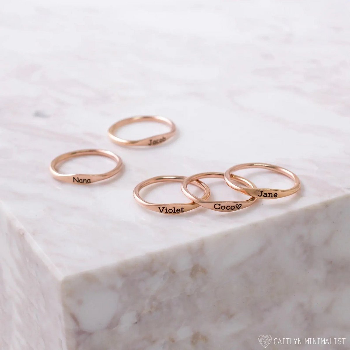 Tiny Name Ring - Minimalistyczny pierścionek - delikatny pierścionek