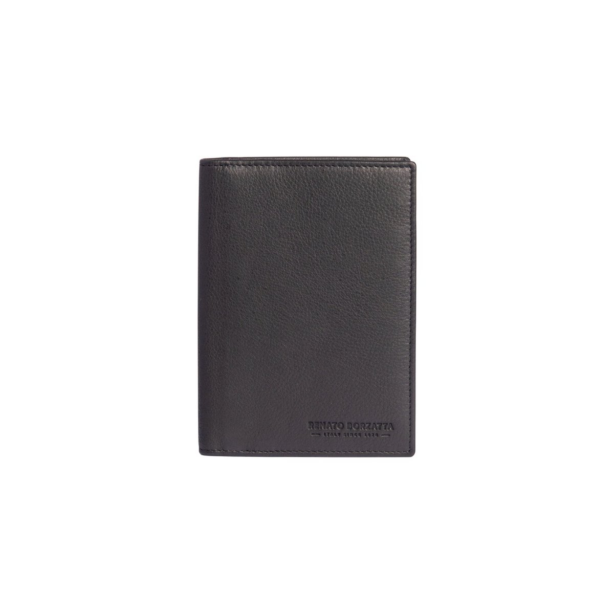 RB10722A | Dokumenten-/Reisepasshülle aus echtem Vollnarbenleder mit leichter Narbung. Schwarze Farbe. Maße geschlossen: 10 x 14 x 1 cm
