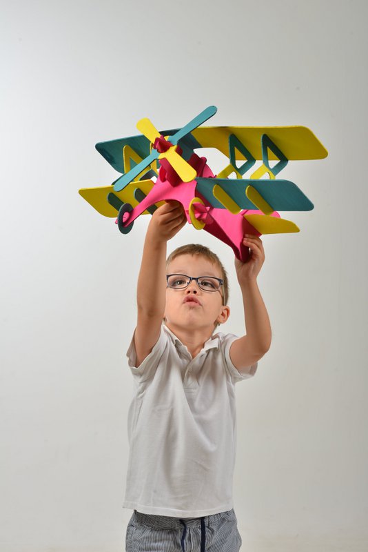 Maqueta de avión, juguete de cartón para construcción y pintura, bricolaje, 3D, blanco, 6+