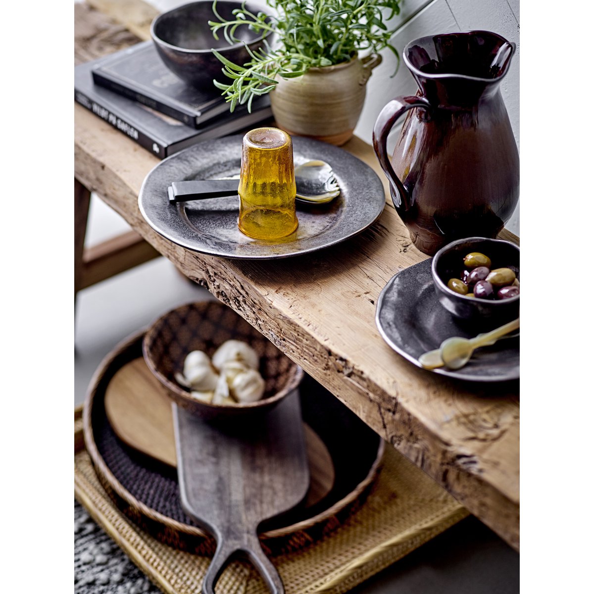 Linne Bowl, Brass, Stoneware