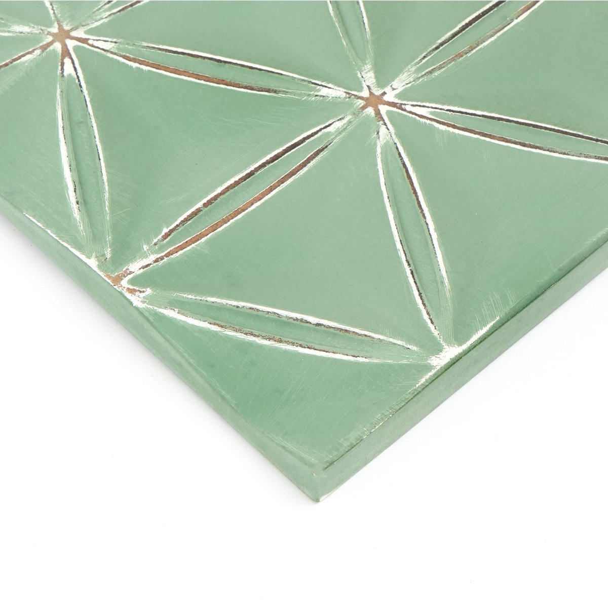 Panel ścienny z geometrycznym diamentem Green Diamond do nowoczesnego wystroju domu