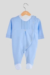 Boy Embroidered Cotton Babygrow 2522B
