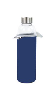 GLASS BOTTLE 500 ML WITH NEOPRENE SLEEVE BLUE