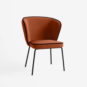 Gaya Chair with Velvet Trim – Ocher