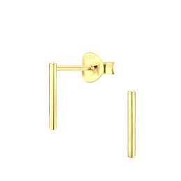 Delicate 925 sterling silver stud earrings in a gold finish, measuring 13mm in length.