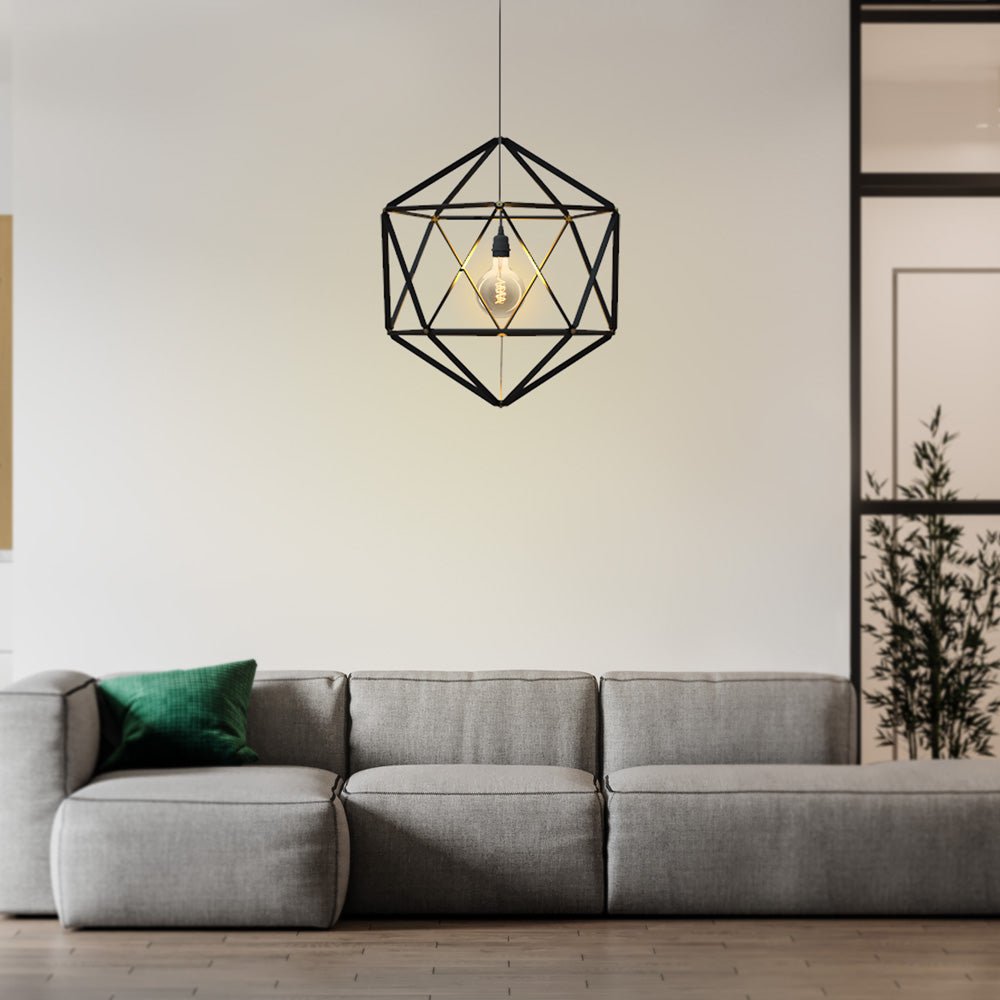 Icosy geometric hanging lamp black