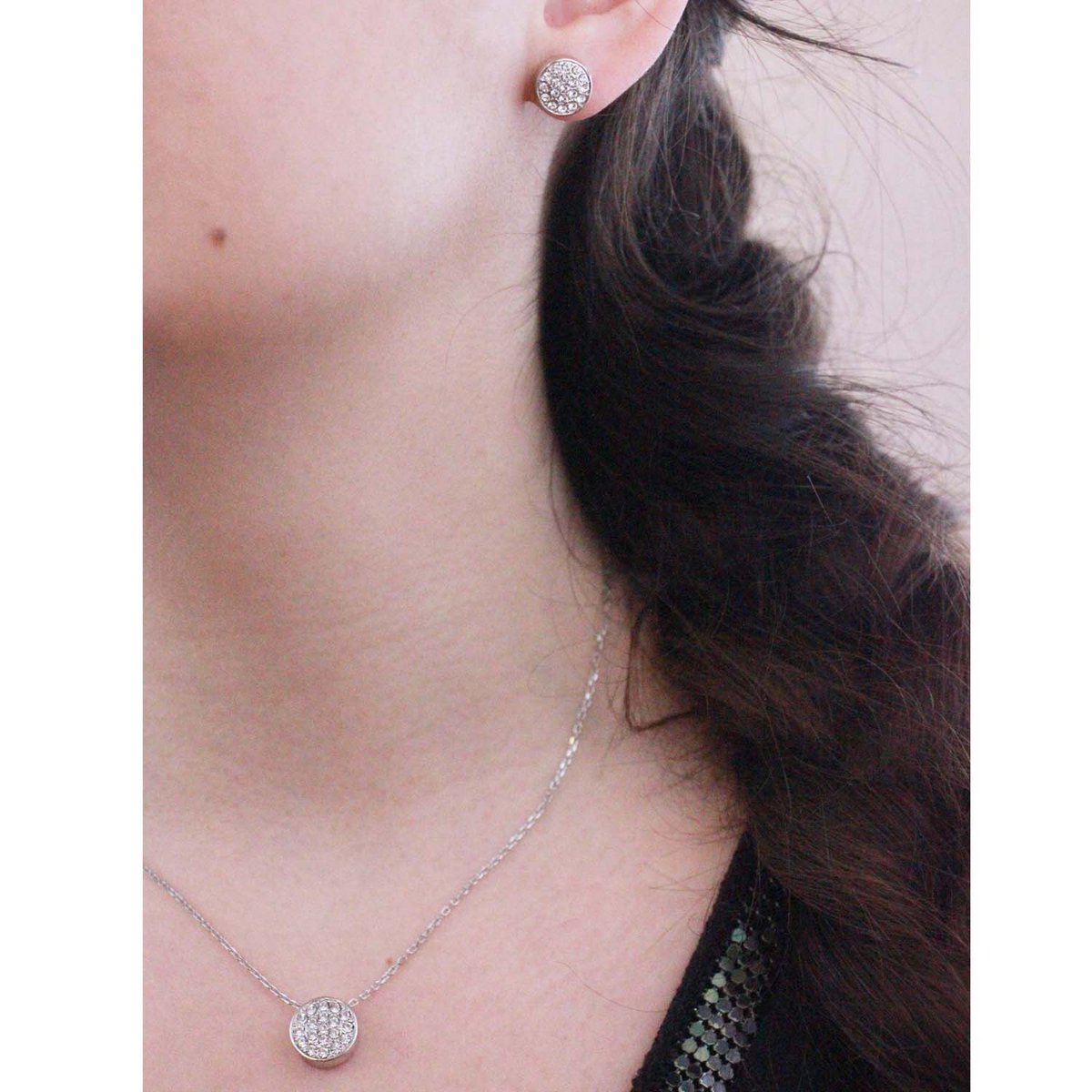 Round Pendants - Silver and Crystal