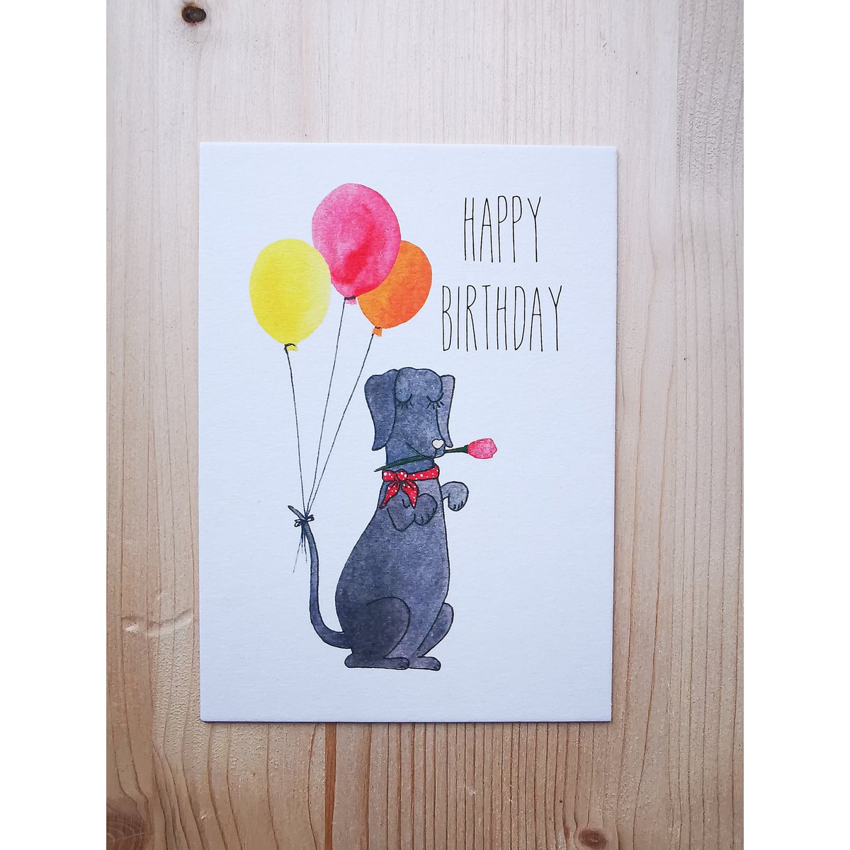 Postcard Dachshund - Happy Birthday