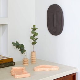 Ceramic Wave Tray - Triangle Peach