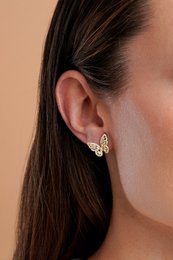 BUTTERFLY EARRINGS IN GOLD PLATED SILVER