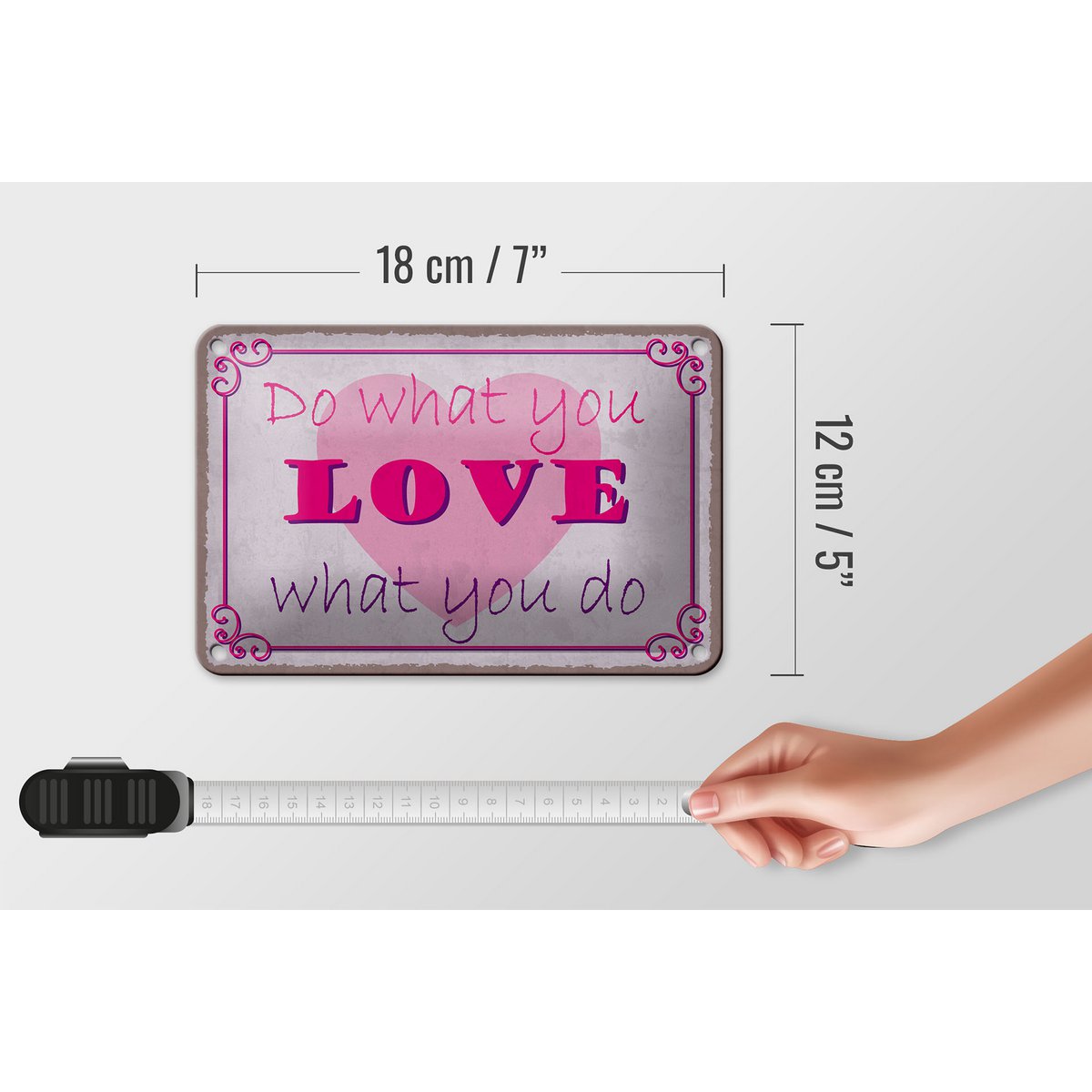Tin sign saying 18x12cm do what love what you do decoration