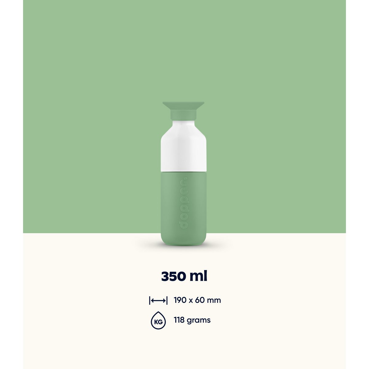 Dopper Steel Fresh Green 350ml Botella de agua reutilizable